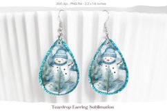 Snowman Earrings Sublimation | Christmas Teardrop Earrings