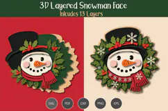 3D Layered Snowman Face Product Image 1