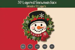 3D Layered Snowman Face Product Image 2