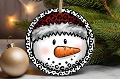 Snowman Face Carrot Nose Leopard Ornament Product Image 2