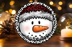 Snowman Face Carrot Nose Leopard Ornament Product Image 3
