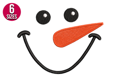 Snowman Face Machine Embroidery Design | Christmas Art Product Image 1