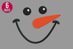 Snowman Face Machine Embroidery Design | Christmas Art Product Image 2
