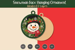 Snowman Face Hanging Ornament Product Image 3