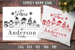 Snowman family svg creator Family name sign svg