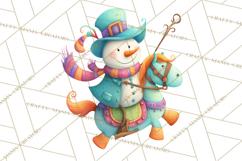 Whimsical Snowman Clipart PNG, Playful Christmas Product Image 2