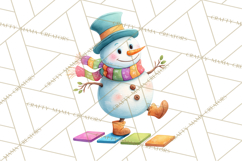 Whimsical Snowman Clipart PNG, Playful Christmas Product Image 2