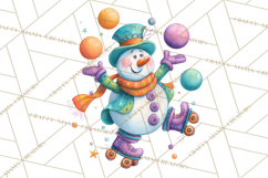 Whimsical Snowman Clipart PNG, Playful Christmas Product Image 2