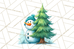Whimsical Snowman Clipart PNG, Playful Christmas Product Image 4