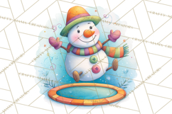 Whimsical Snowman Clipart PNG, Playful Christmas Product Image 4