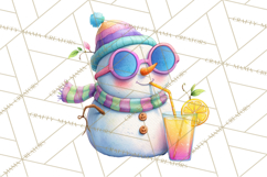 Whimsical Snowman Clipart PNG, Playful Christmas Product Image 3
