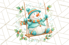 Whimsical Snowman Clipart PNG, Playful Christmas Product Image 5