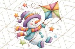 Whimsical Snowman Clipart PNG, Playful Christmas Product Image 3
