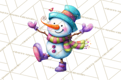 Whimsical Snowman Clipart PNG, Playful Christmas Product Image 2