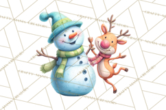 Whimsical Snowman Clipart PNG, Playful Christmas Product Image 4