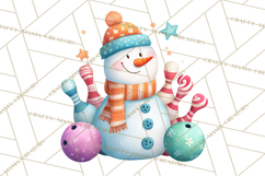 Whimsical Snowman Clipart PNG, Playful Christmas Product Image 3