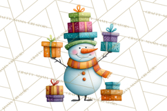 Whimsical Snowman Clipart PNG, Playful Christmas Product Image 4