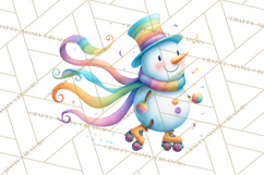 Whimsical Snowman Clipart PNG, Playful Christmas Product Image 5