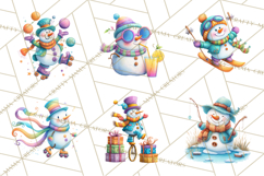 Whimsical Snowman Clipart PNG, Playful Christmas Product Image 4