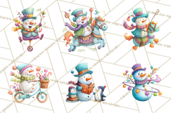 Whimsical Snowman Clipart PNG, Playful Christmas Product Image 7