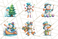 Whimsical Snowman Clipart PNG, Playful Christmas Product Image 5