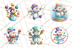 Whimsical Snowman Clipart PNG, Playful Christmas Product Image 6