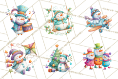 Whimsical Snowman Clipart PNG, Playful Christmas Product Image 2