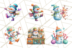 Whimsical Snowman Clipart PNG, Playful Christmas Product Image 8