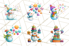 Whimsical Snowman Clipart PNG, Playful Christmas Product Image 9
