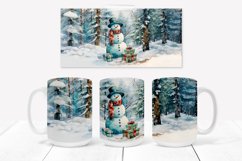 Christmas snowman gift mug sublimation design wrap 15 Oz, Christmas mug wrap design, Christmas snowman sublimation.