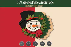 3D Layered Snowman Face Product Image 3