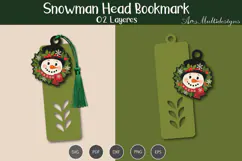 Snowman Bookmark SVG Product Image 1