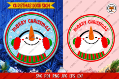 Christmas Round Sign Bundle SVG, Snowman Door Sign Product Image 11