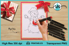 Snowman Hugs Digi Stamp, Transparent Printable PNG Product Image 1