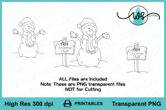 Snowman Hugs Digi Stamp, Transparent Printable PNG Product Image 2