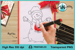 Snowman Hugs Digi Stamp, Transparent Printable PNG Product Image 4