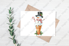 Snowman Ice Cream Cone, Cute Christmas PNG Product Image 3