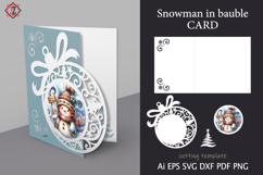 Snowman in Bauble Card. Cutting Template_2 Product Image 1