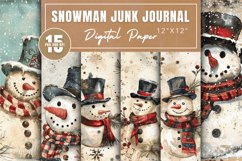 Snowman Junk Journal Digital Paper Bundle Product Image 1