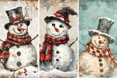 Snowman Junk Journal Digital Paper Bundle Product Image 3