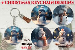 Snowman sublimation round keychain designs / Cristmas images Product Image 1