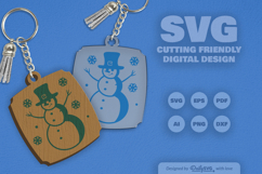 Snowman Keychain SVG Product Image 2