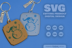Snowman Keychain SVG Product Image 1