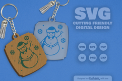 Snowman Keychain SVG Product Image 2