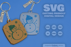 Snowman Keychain SVG Product Image 2