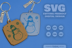 Snowman Keychain SVG Product Image 2