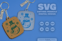 Snowman Keychain SVG Product Image 1