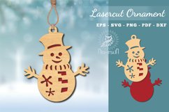 Snowman Laser Cut Ornament SVG Product Image 1