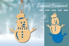Snowman Laser Cut Ornament SVG Product Image 1