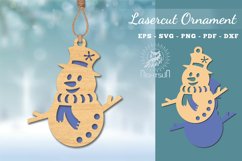 Snowman Laser Cut Ornament SVG Product Image 1